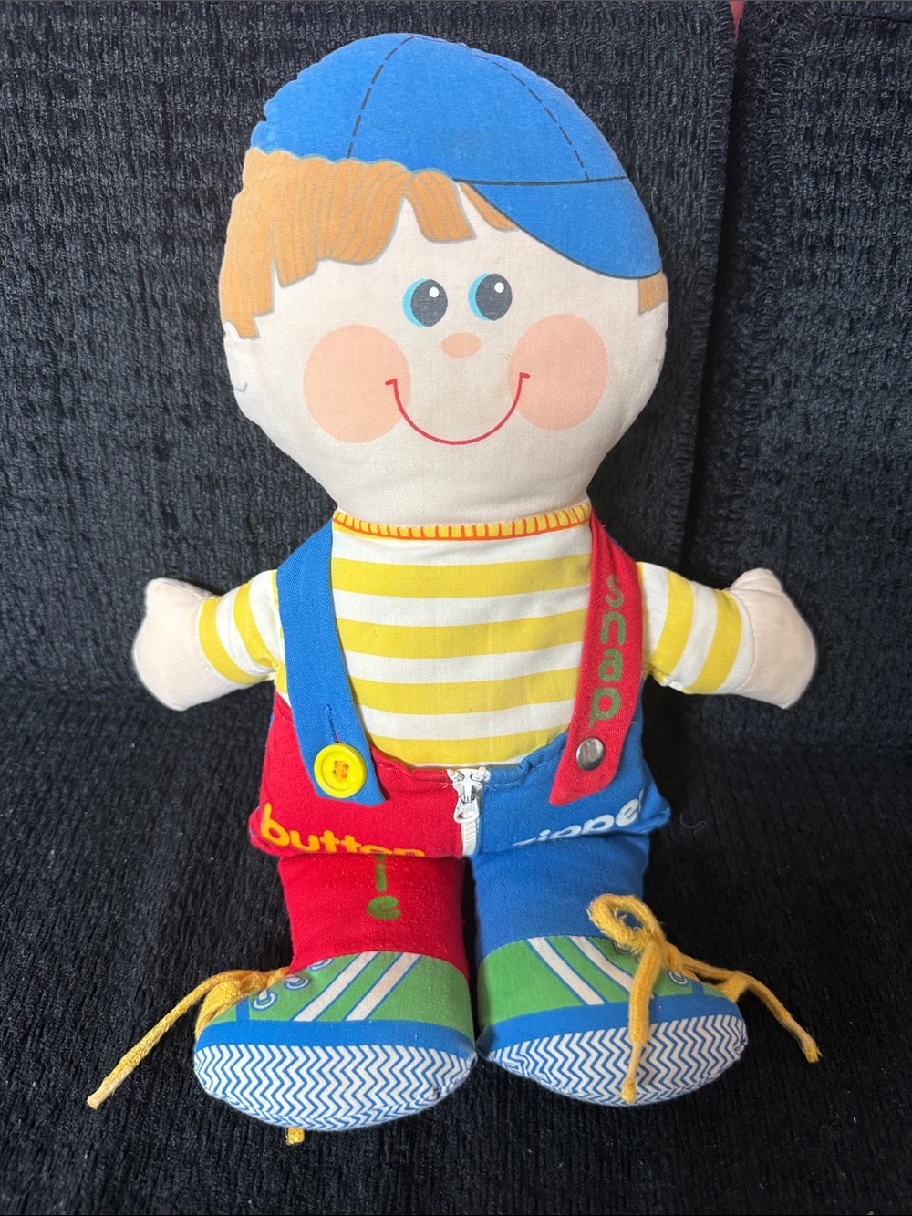 Playskool Dapper Dan Dress Me Doll Vintage 1983 Teaching Tool Snap Button Tie